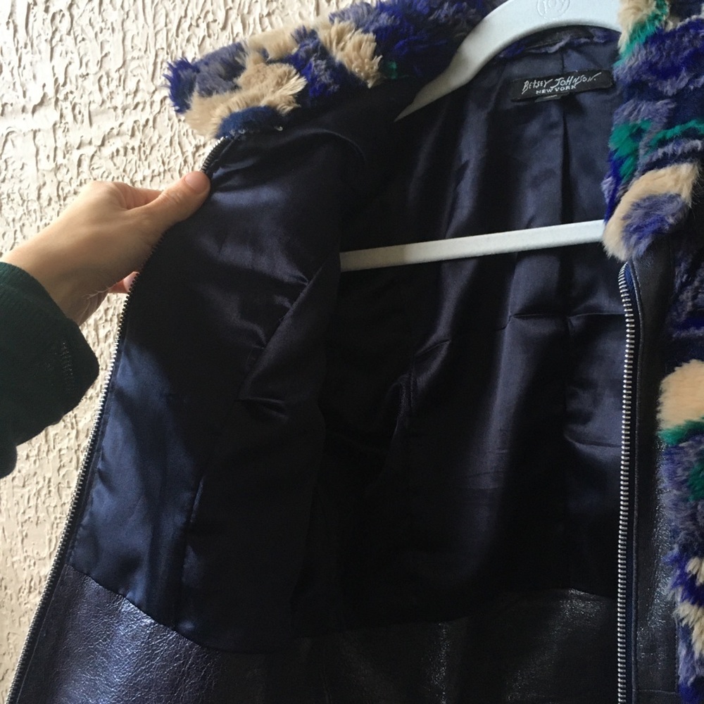 Betsey Johnson Purple and Green Bomber Jacket - Picture 8 of 12